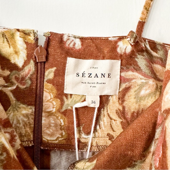 Sezane Chiaretta Dress Adana Maxi Floral Size 36 38 US 4 6 NWT - Picture 5 of 13